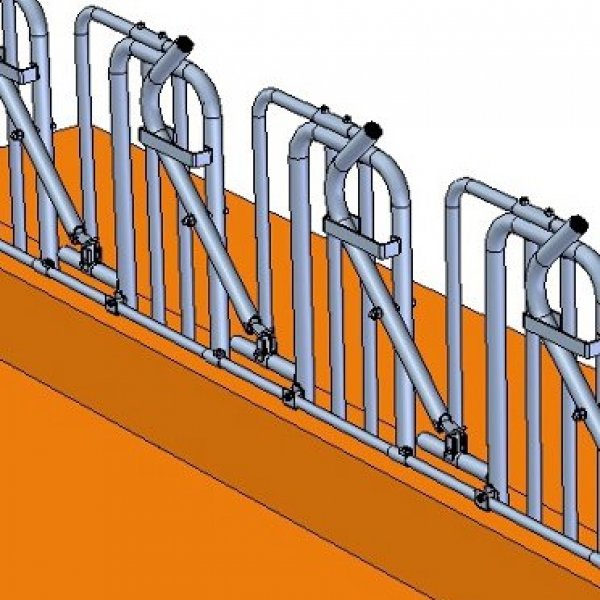 RASTRELLIERA AUTOCATTURA BOVINI CON CORNA mod.CB020